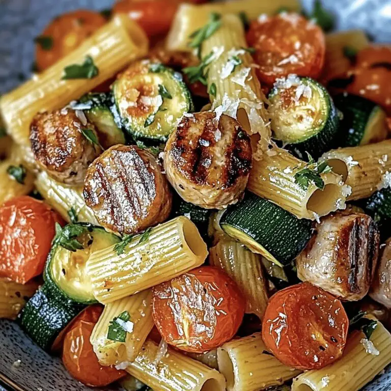 Rustic Chicken Sausages With Zucchini, Tomatoes, And Pasta Recipe