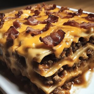 Hearty BBQ Bacon Cheeseburger Lasagna Recipe