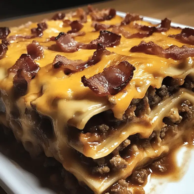 Hearty BBQ Bacon Cheeseburger Lasagna Recipe