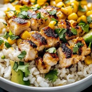 Vibrant Street Corn Chicken Rice Bowl Recipe