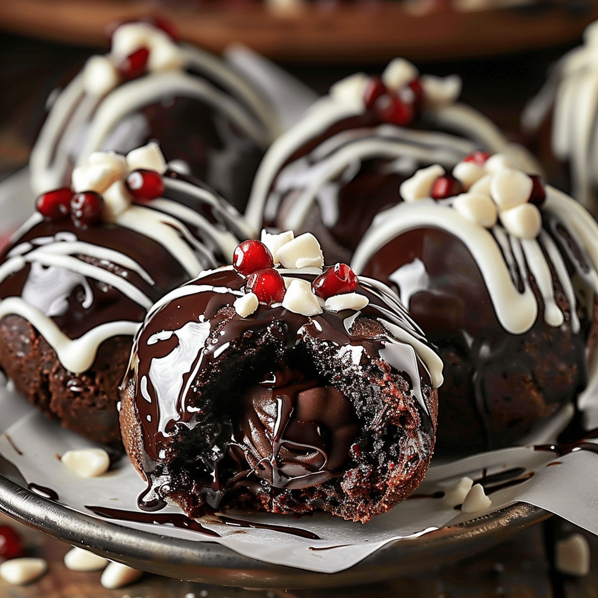 Decadent Black Forest Cookie Dough Brownie Bombs Recipe
