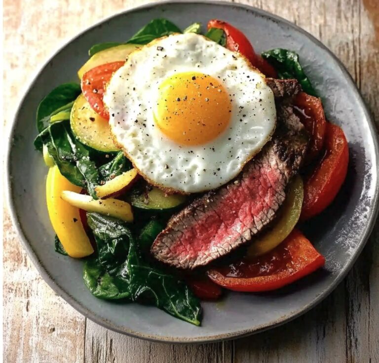 Hearty Vegetable Steak And Eggs Recipe