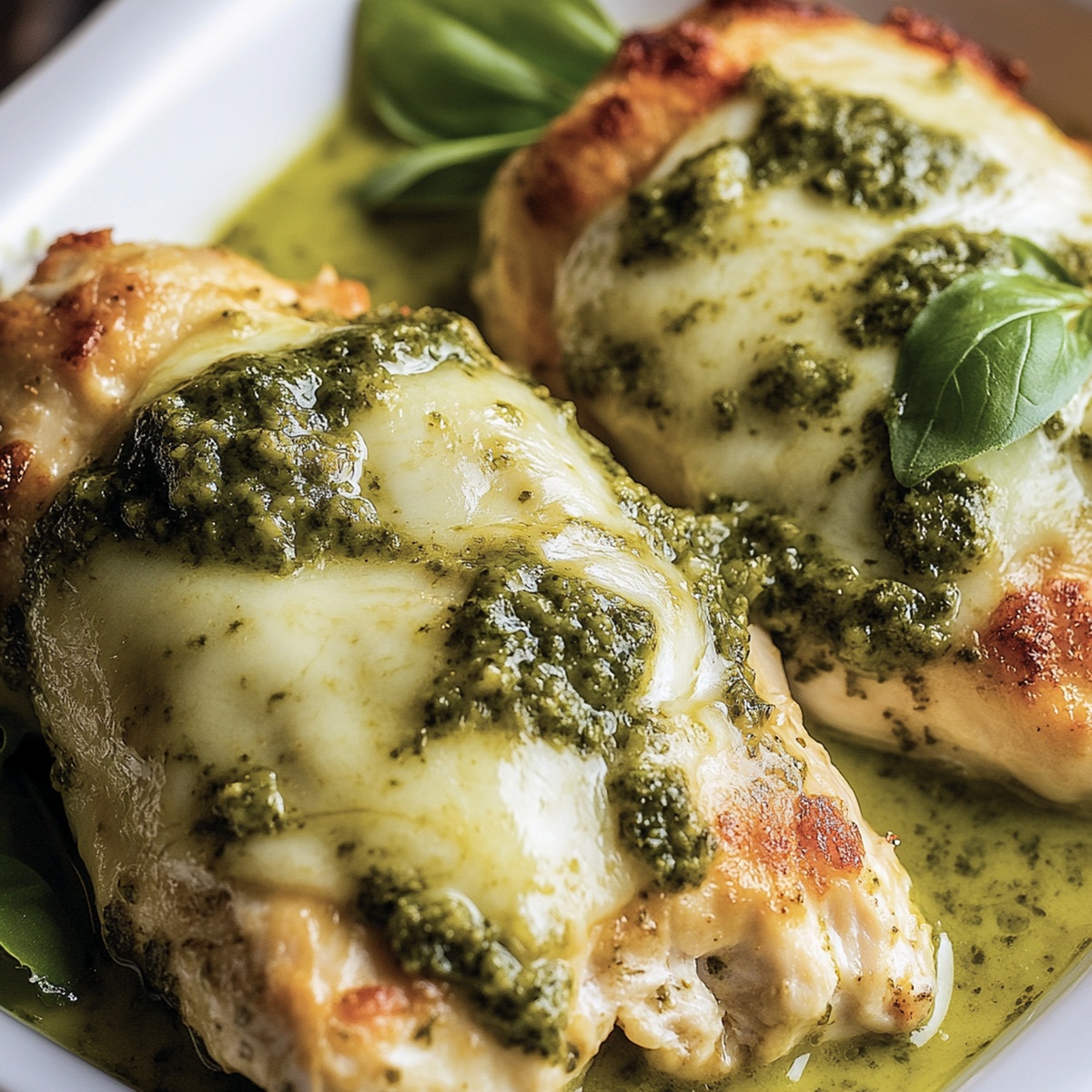 Cheesy Pesto Baked Chicken Recipe