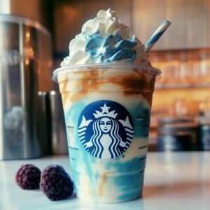 Vanilla Bean Frappuccino With A Blue Raspberry Surprise Recipe