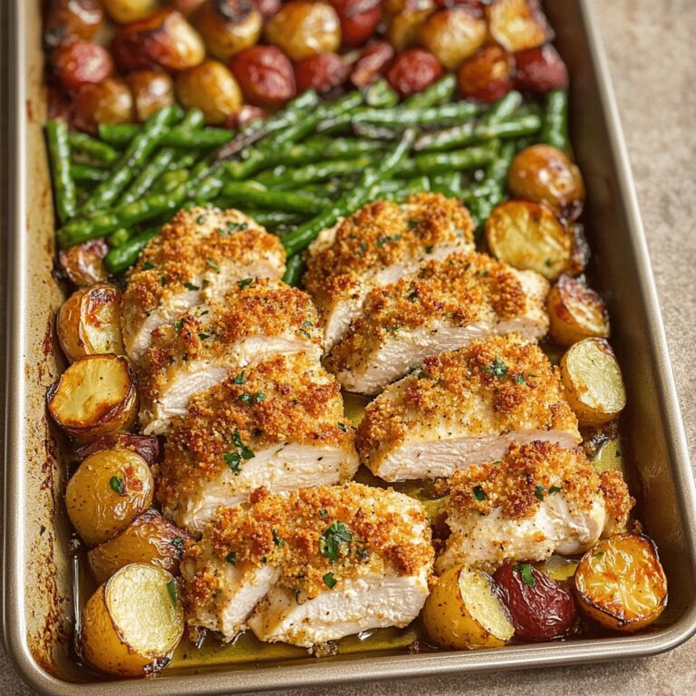 Effortless Parmesan Crusted Chicken Sheet Pan Dinner Recipe