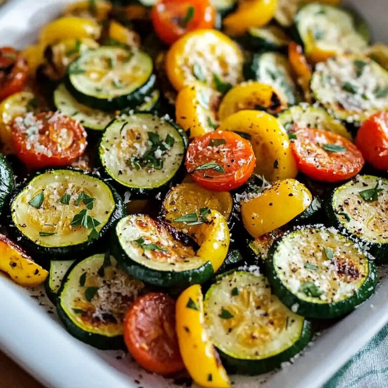 Roasted Garlic-Parmesan Zucchini, Squash, And Tomatoes Recipe