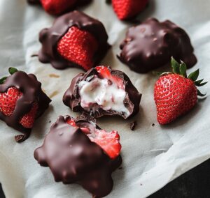 Chocolate-Covered Strawberry Yogurt Clusters Recipe
