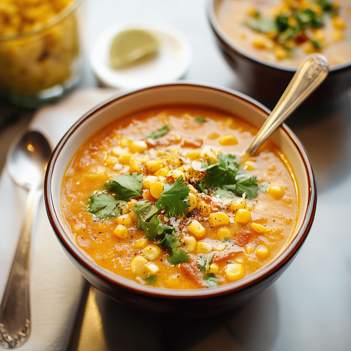 Spicy Mexican Street Corn Soup Recipe