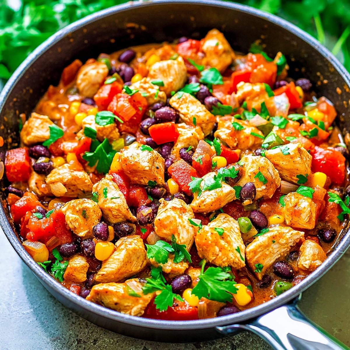 Spicy Southwestern Chicken And Black Bean Skillet Recipe