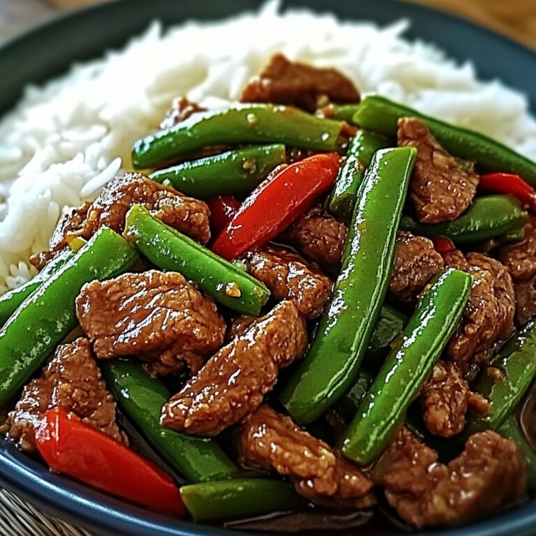 Sizzling Garlic Beef Stir-Fry With Green Beans & Rice Recipe