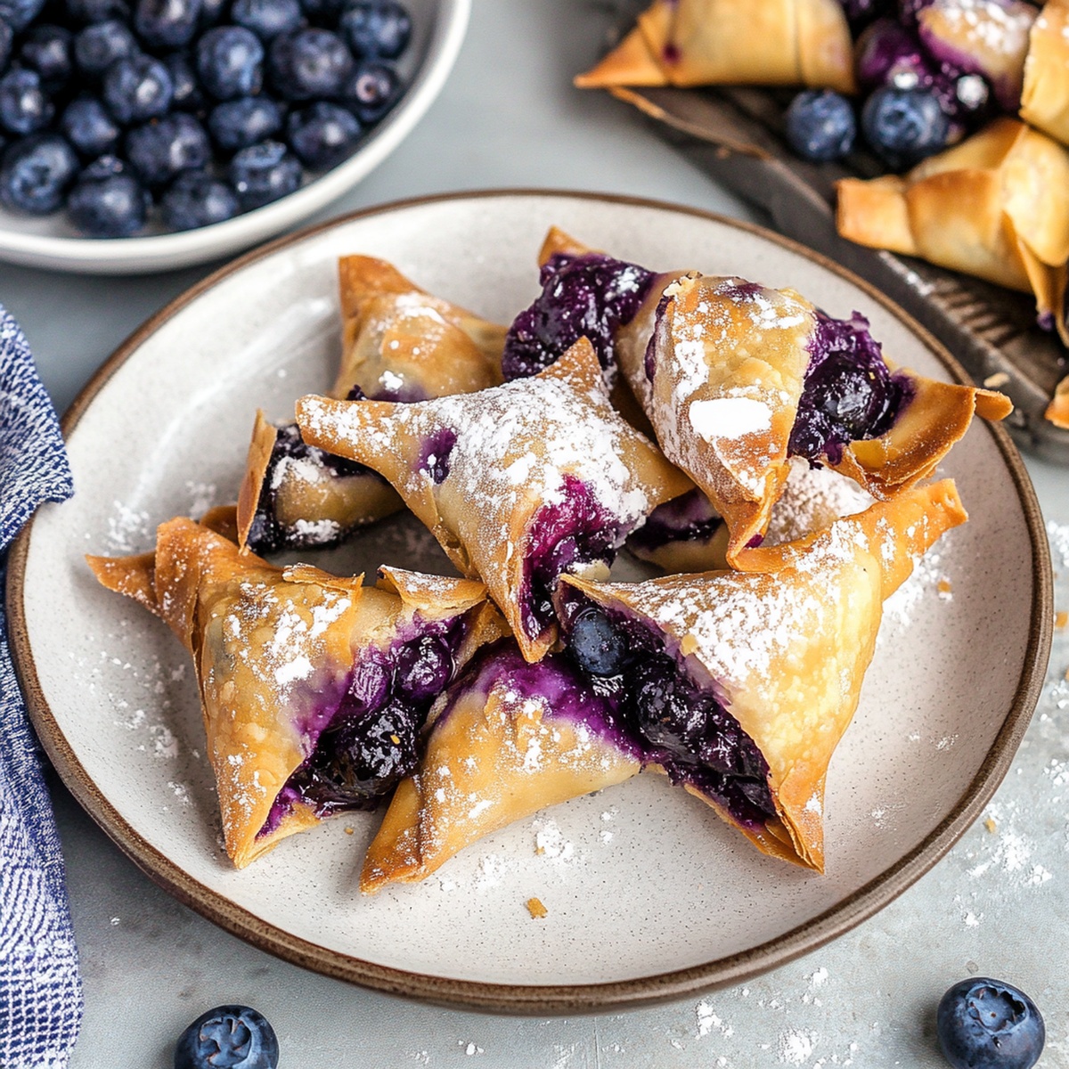 Air Fryer Blueberry Cheesecake Wontons Recipe