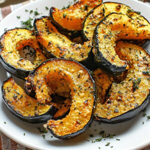 Crispy Parmesan Herb Roasted Acorn Squash Recipe