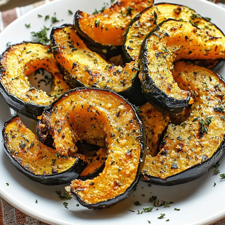 Crispy Parmesan Herb Roasted Acorn Squash Recipe