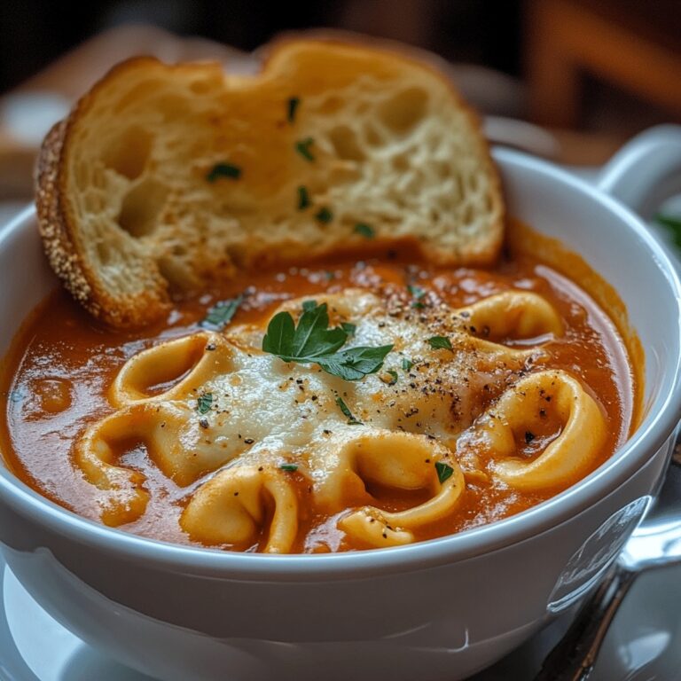 Hearty Slow Cooker Tomato Tortellini Soup With Cheddar And Toast Bites Recipe
