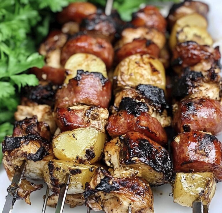 Sizzling Smoked Sausage Chicken And Potato Kabobs Recipe