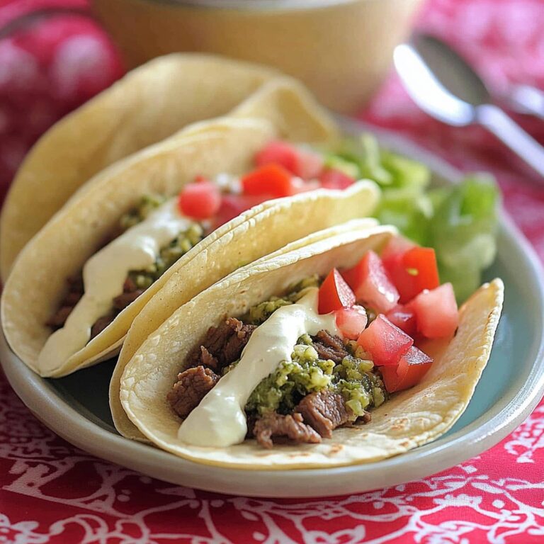Tangy 5 Ingredient Salsa Verde Beef Tacos Recipe