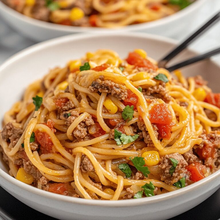 Hearty Crockpot Taco Spaghetti Recipe