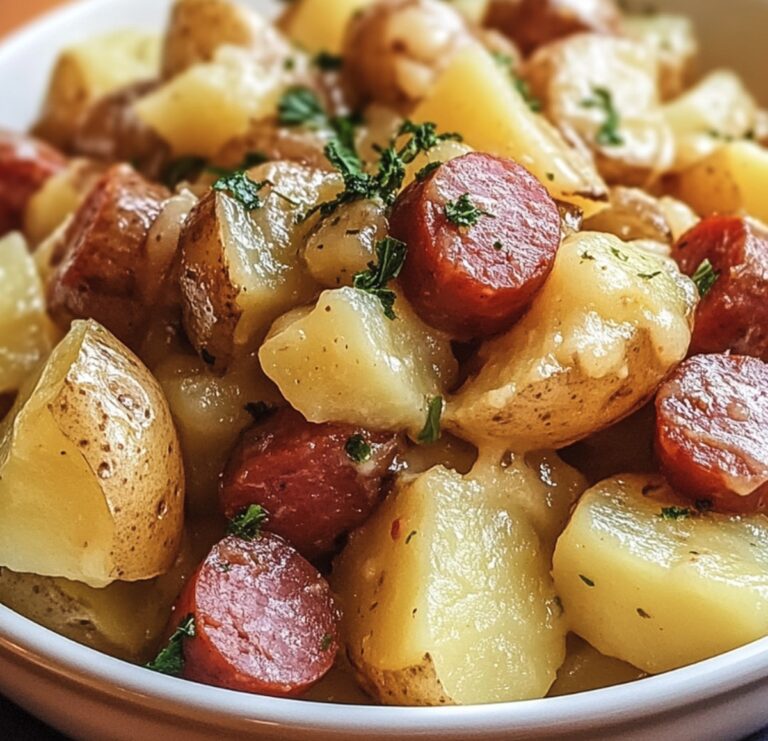 Hearty Crockpot Cheesy Potatoes And Kielbasa Recipe