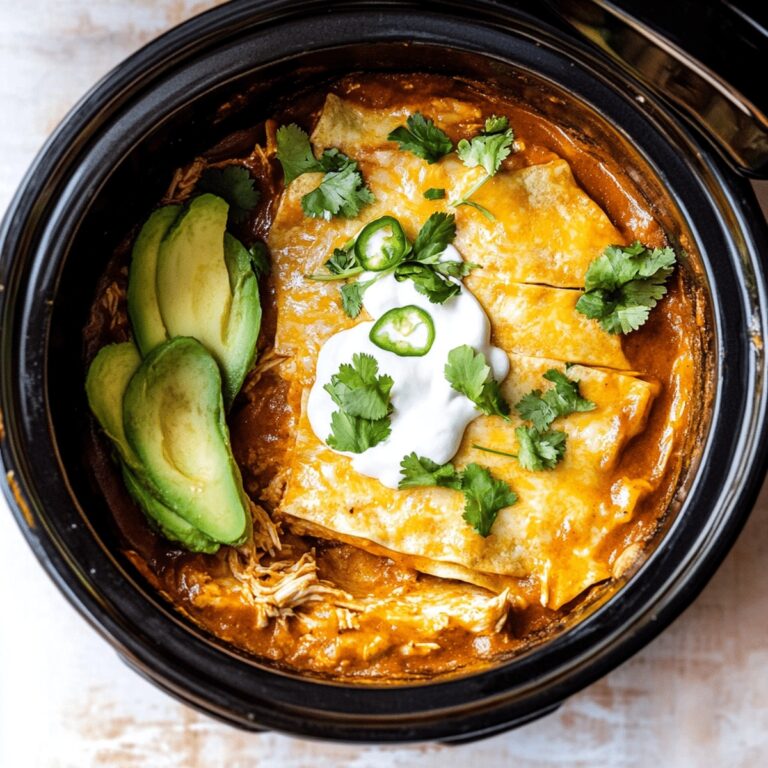 Hearty Slow Cooker Chicken Enchilada Casserole Recipe