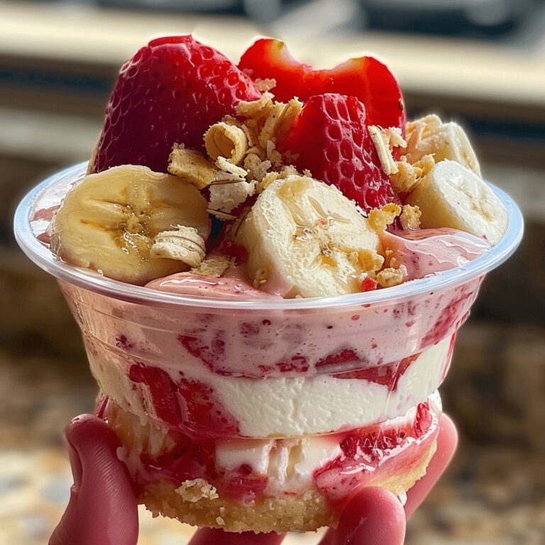 Luscious Strawberry Banana Pudding Cheesecake Cup Recipe