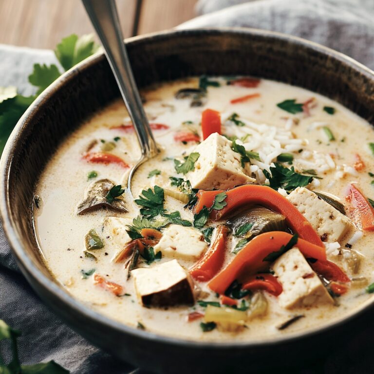 Thai Coconut Soup With Tofu And Rice Recipe