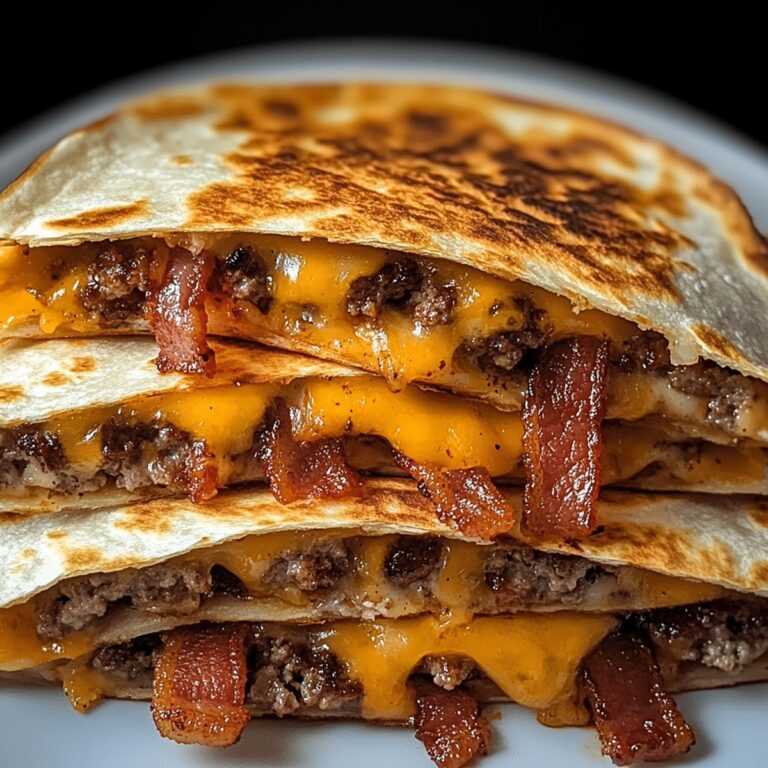 Crispy Maple Bacon Cheeseburger Bomb Quesadillas Recipe