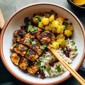 Cilantro Orange Chicken With Rice And Beans Recipe
