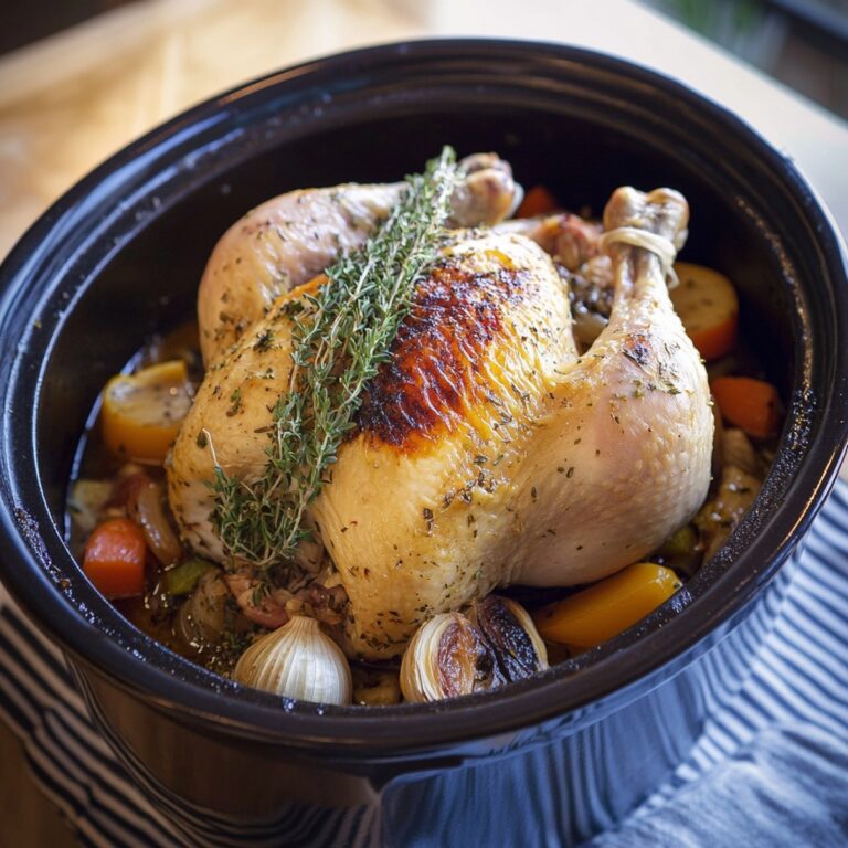 Slow Cooker Whole Chicken With Garlic Recipe