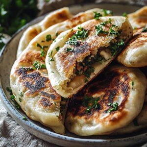 Crispy Dumpling Stuffed Flatbreads Recipe