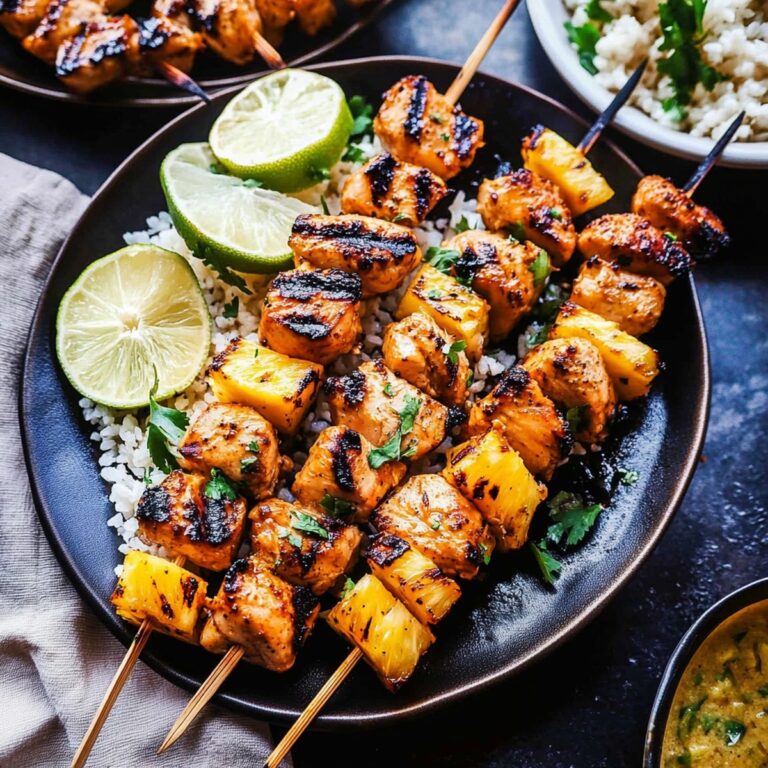 Sweet And Spicy Grilled Chicken And Pineapple Skewers Recipe