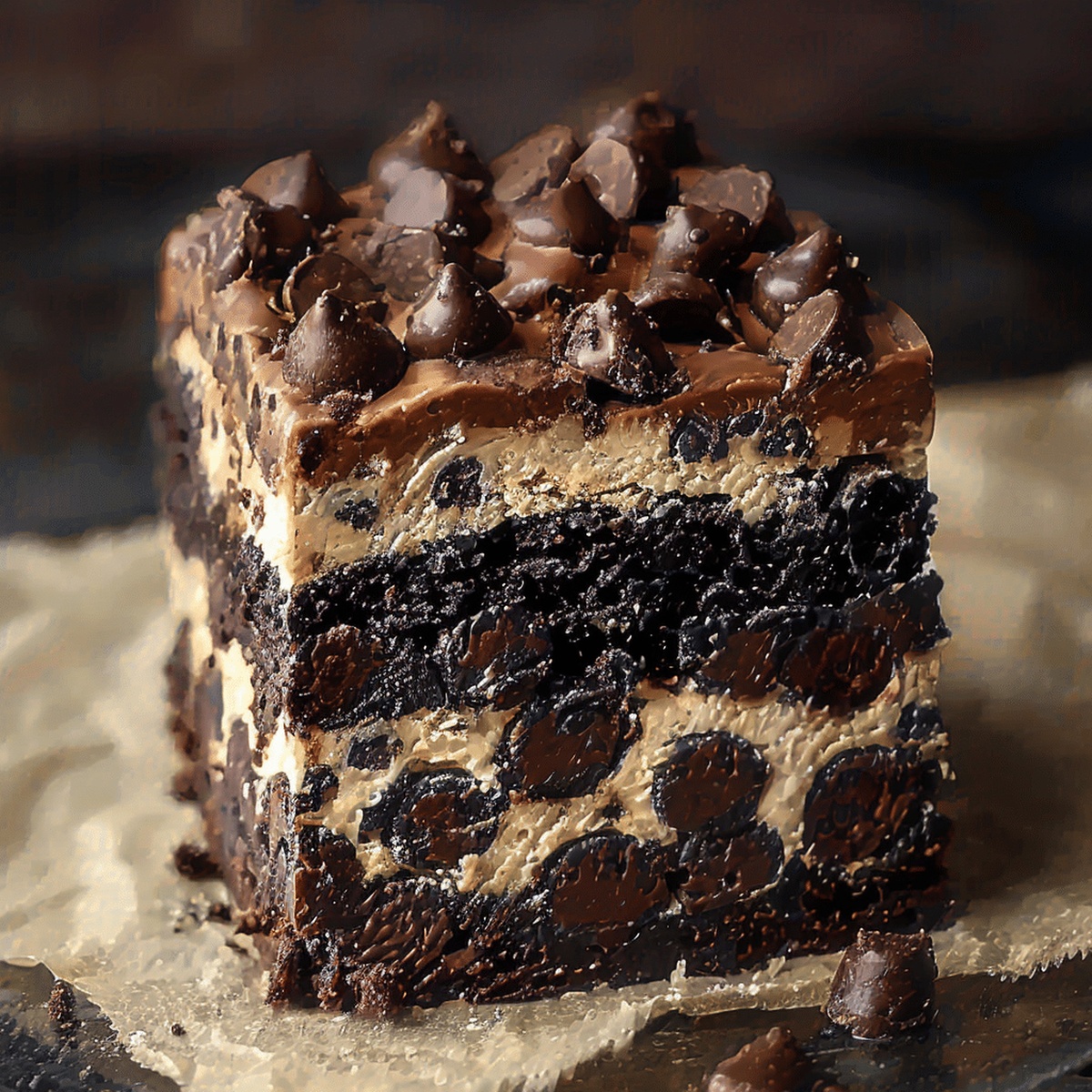 Decadent Cookie Dough Brownie Cake Recipe