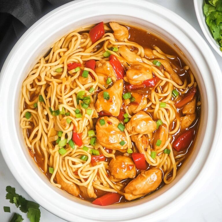 Slow Cooker Honey Garlic Chicken & Noodles Recipe