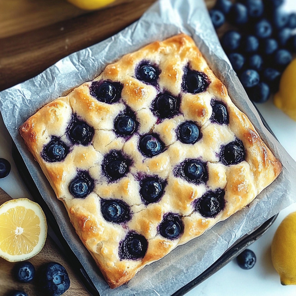 Sourdough Blueberry Lemon Focaccia Recipe