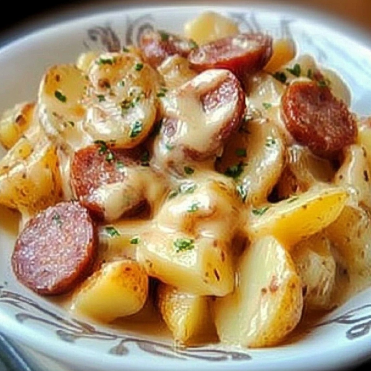 Cheesy Ranch Potatoes And Smoked Sausage Recipe