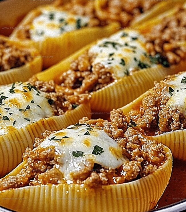 Assembling and Baking Beef-Stuffed Ricotta Shells