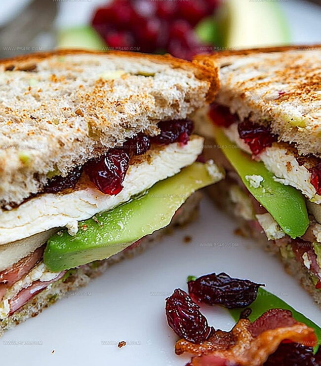 Steps To Make Turkey Cranberry Brie And Pear Sandwiches With Avocado And Bacon