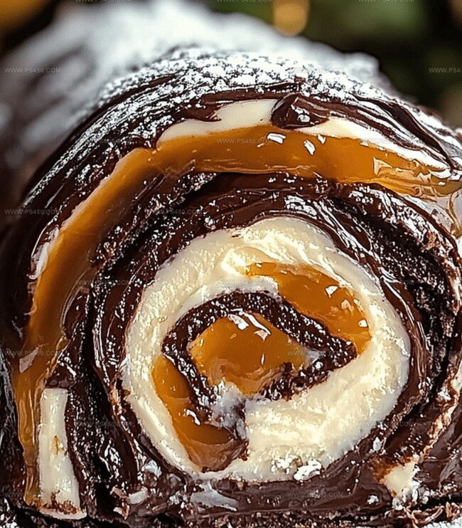 How to Make Chocolate Caramel Cream Roll