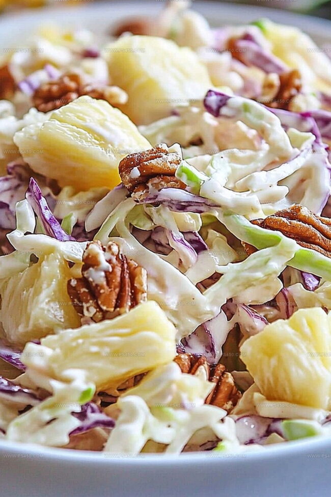 Why Pineapple Walnut Raisin Coleslaw Is Sweet, Crunchy, And Creamy