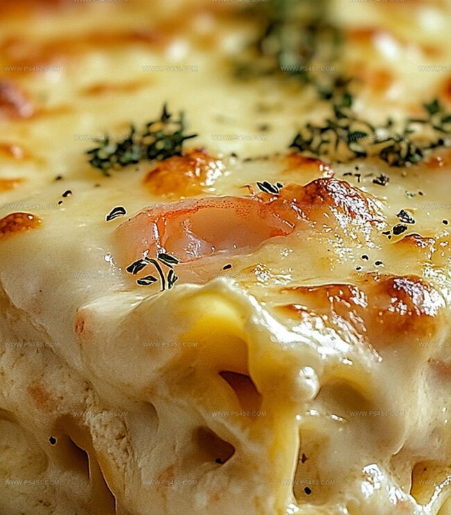 Step By Step Shrimp Lasagna With White Sauce And Cheese