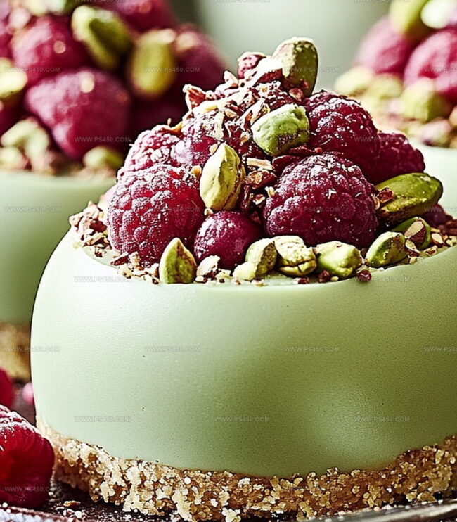 Steps To Make Pistachio & Raspberry Cheesecake Domes Easily