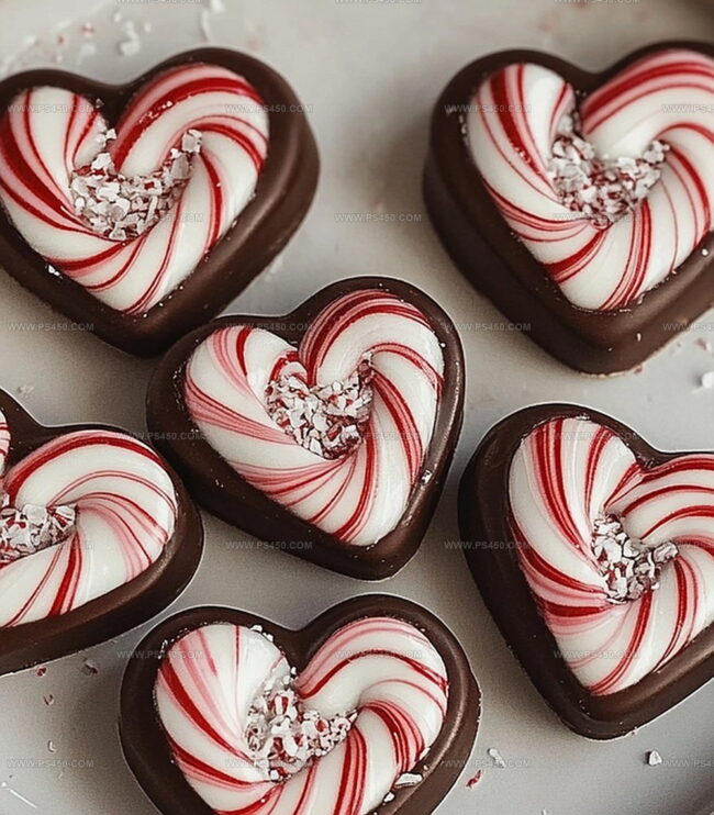 Simple Steps For Candy Cane Chocolate Hearts