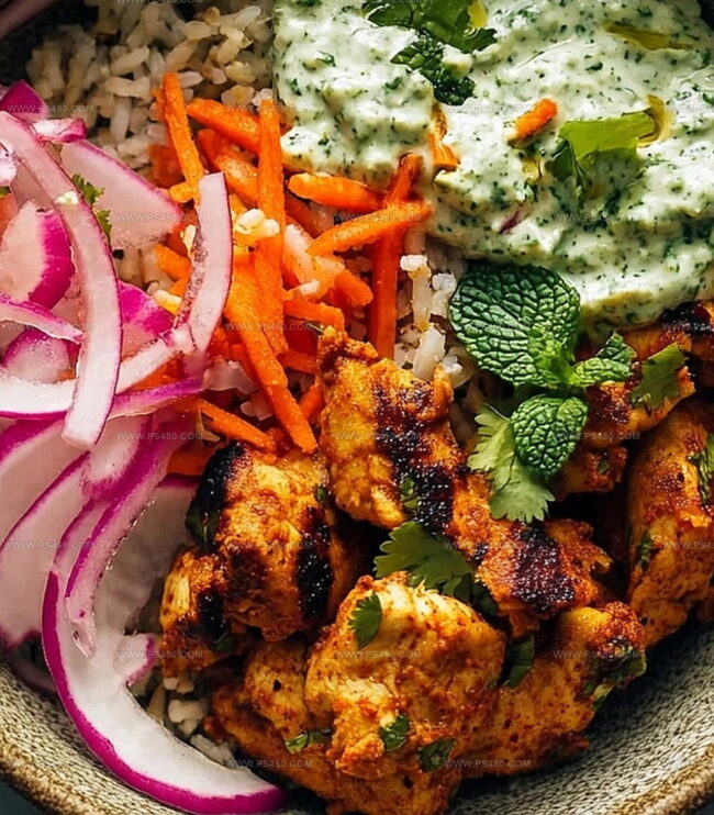 Steps To Make Crispy Chicken Tikka Bowls With Mint Sauce