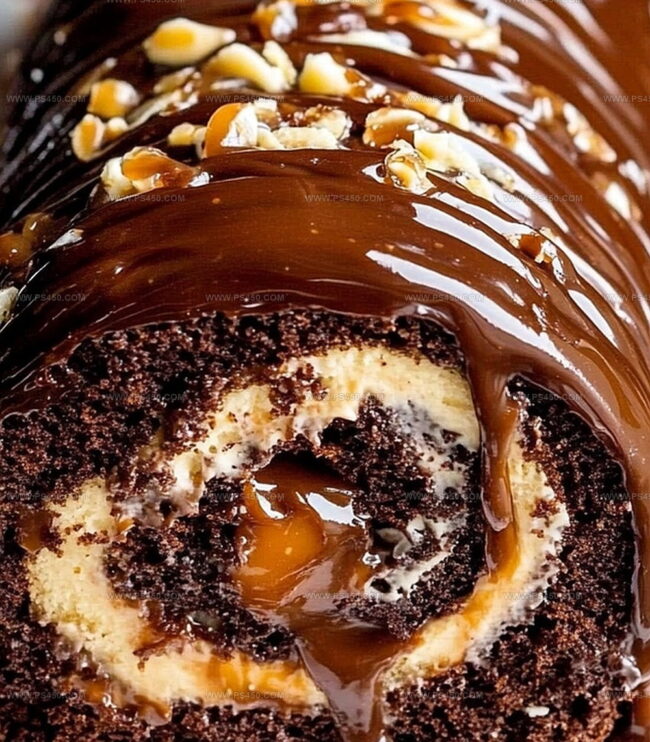 How To Roll Chocolate Caramel Turtle Cake Just Right