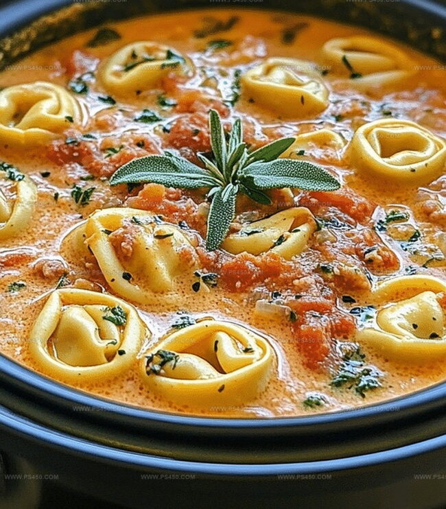 Making Tortellini Soup in the Crockpot