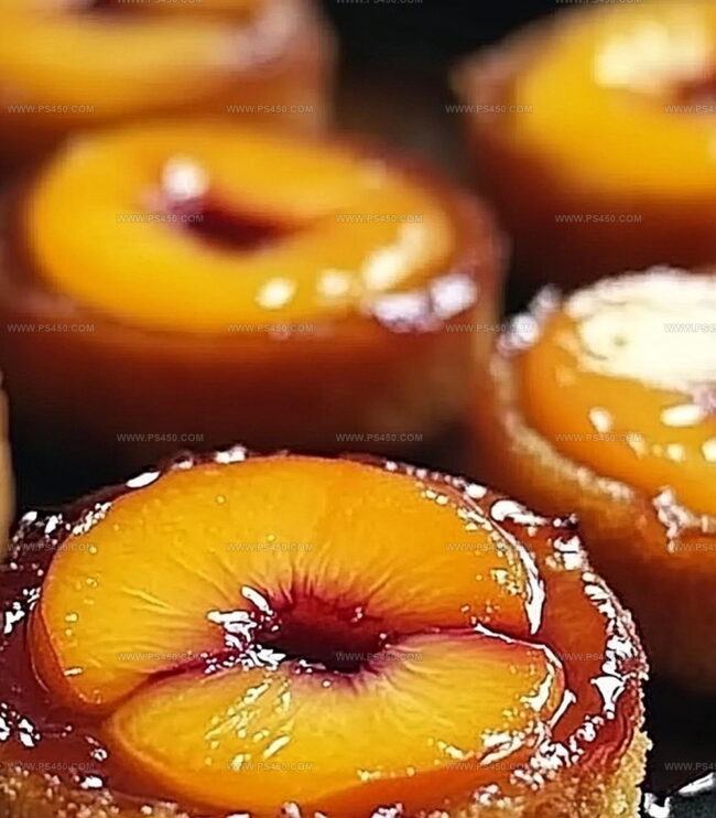 How To Make Peach Upside-Down Mini Cakes Easily