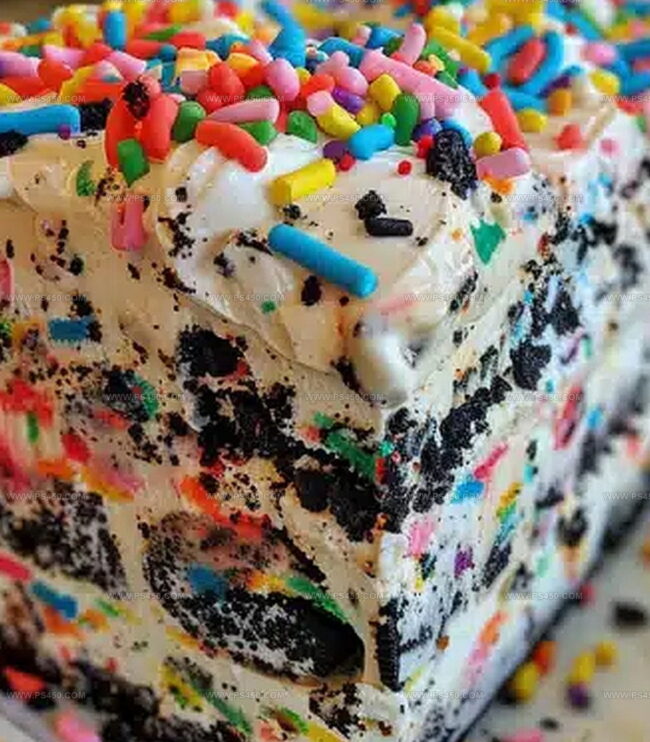 Steps to Make No-Bake Funfetti Oreo Cake