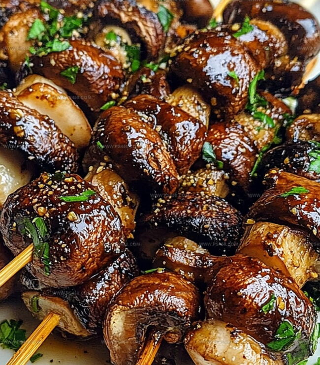 How To Grill Balsamic Garlic Mushroom Skewers