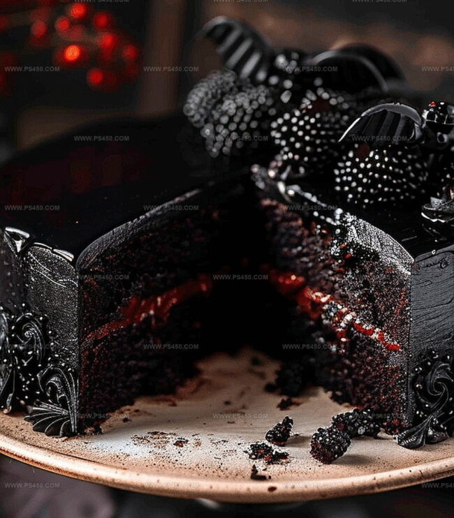 How to Make a Black Velvet Halloween Cake