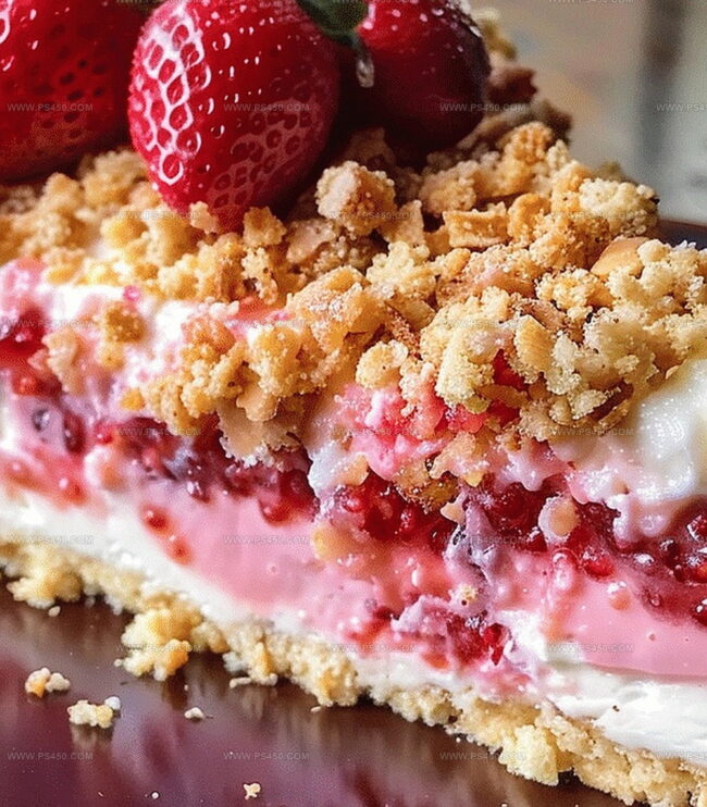Step-by-Step Strawberry Crunch Cheesecake Process
