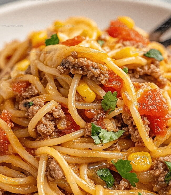 Making Taco Spaghetti in the Crockpot